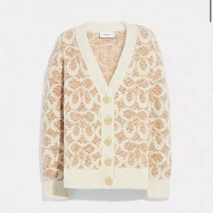Coach Signature Cardigan in ivory
